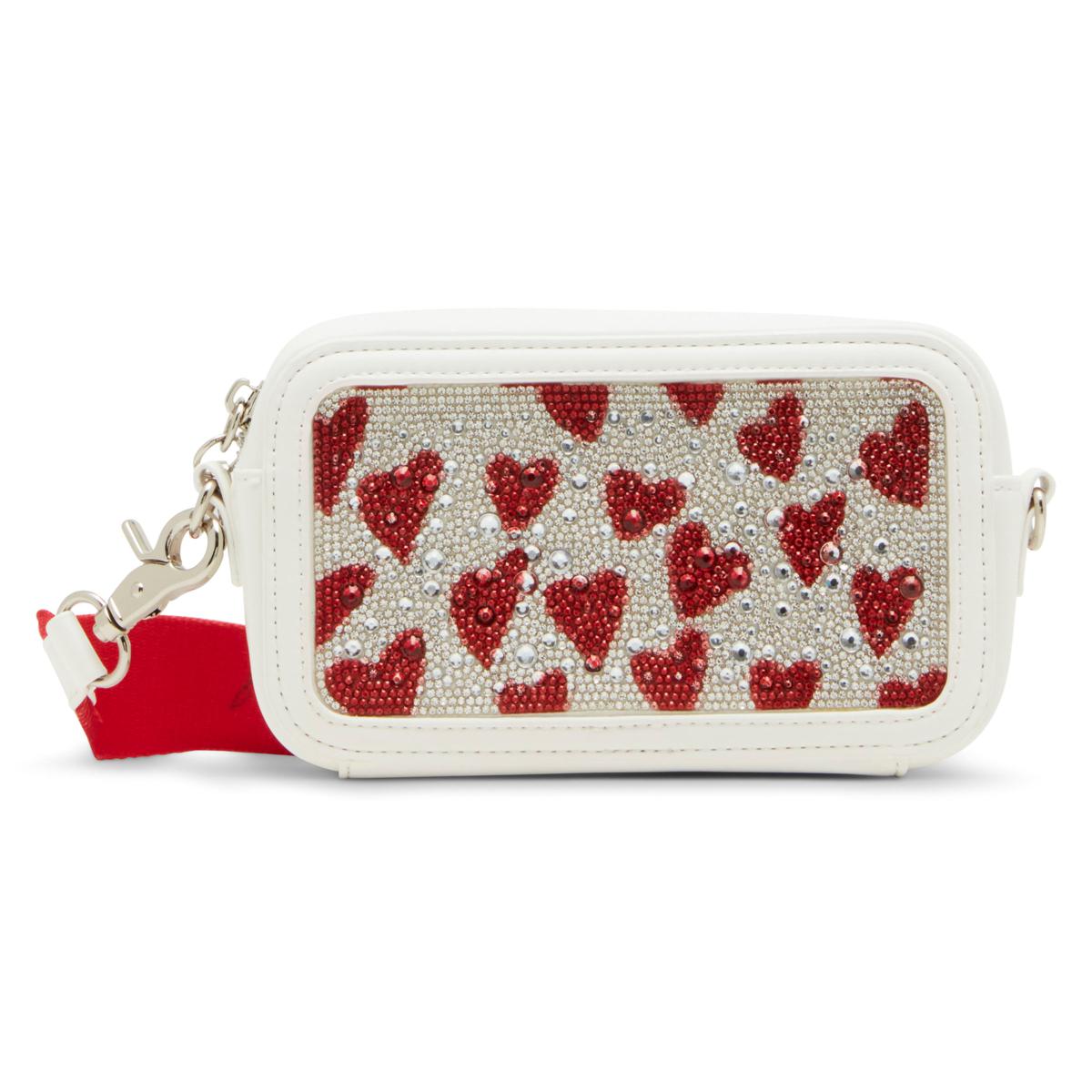 Betsey Johnson Rhinestone Red Heart Crossbody Camera Bag