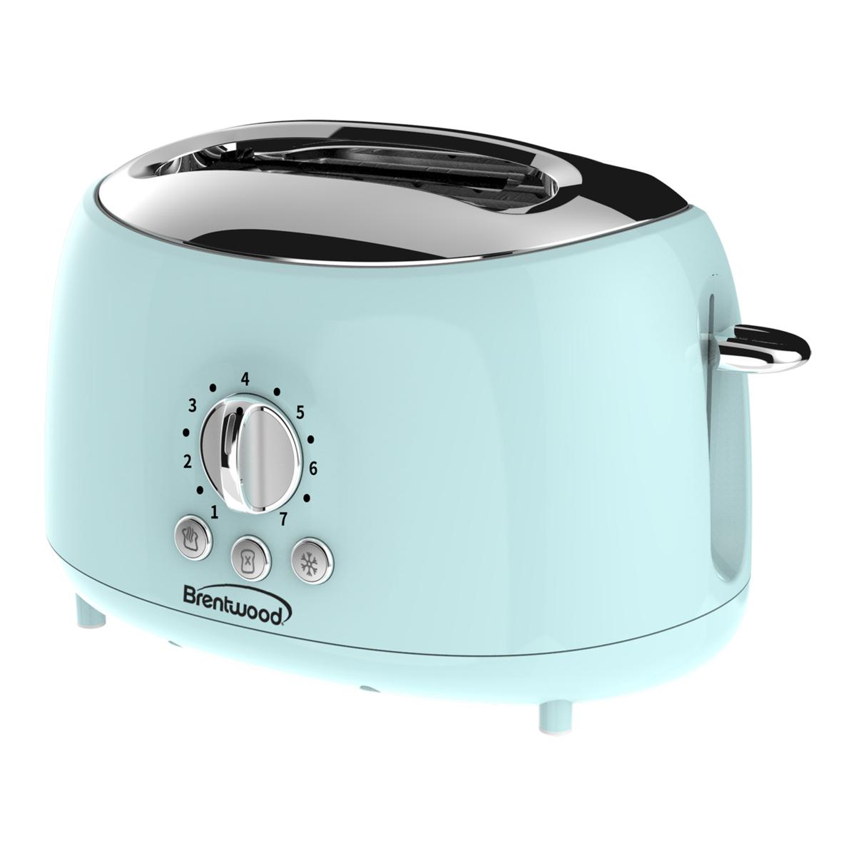 Brentwood Appliances 2Slice Retro Toaster w/ ExtraWide Slots Blue