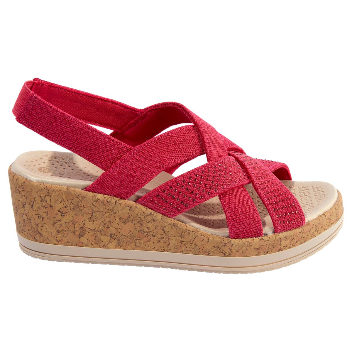Bzees Ritz Sparkle Machine Washable Cork Wedge Sandal