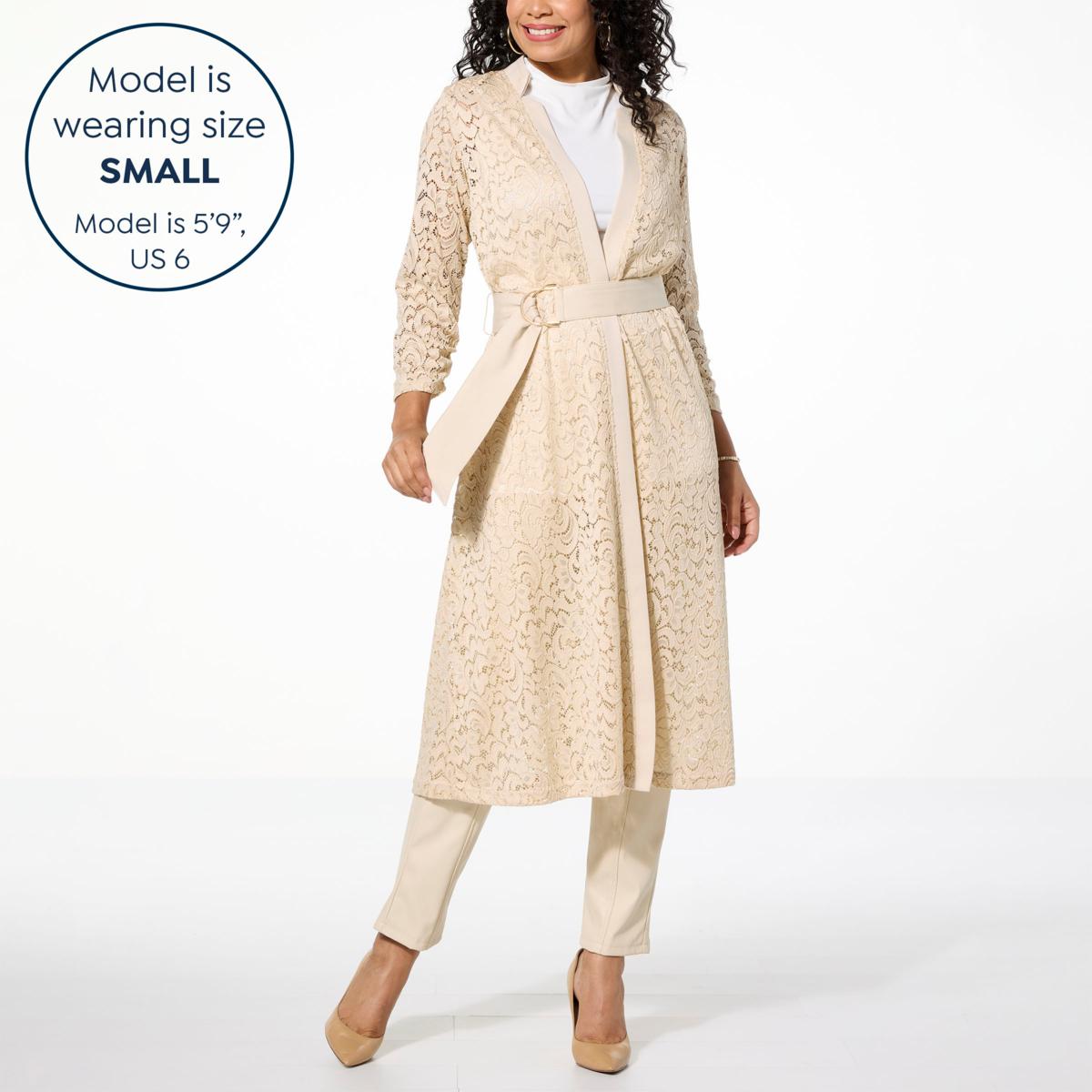 C Wonder by Christian Siriano Lace and Ponte Knit Topper