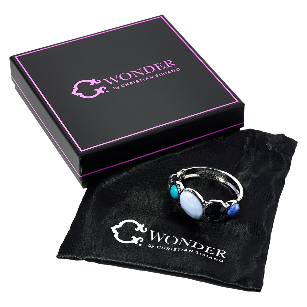 C Wonder by Christian Siriano Simulated Gem Hinged Bangle