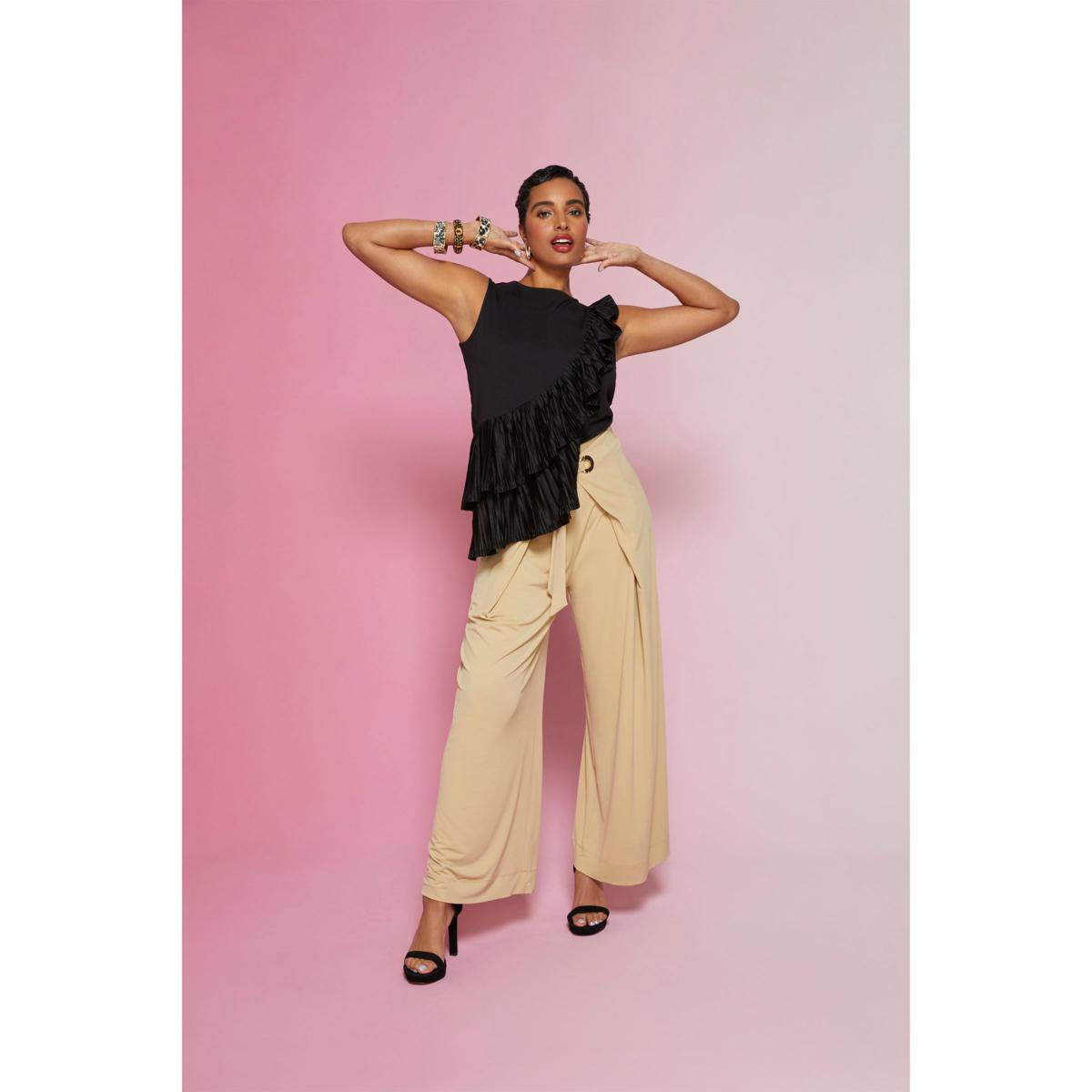 her lip to【新品】Front Overlap Pants セール】Front-Vent Suspender Pants（スラックス）｜Her lip to（ハー