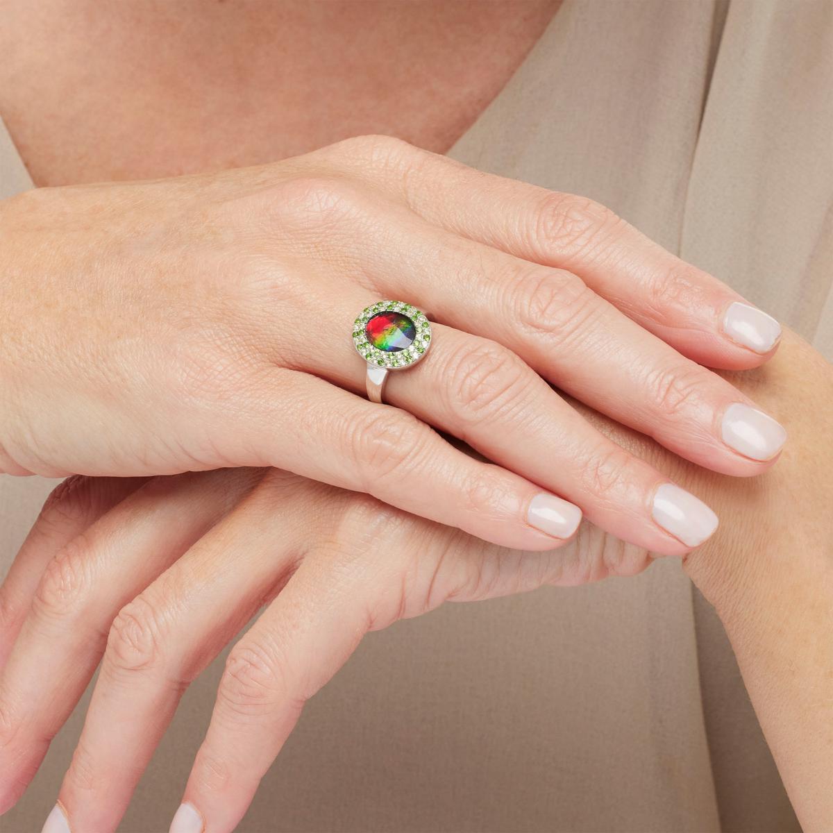 Ammolite on sale engagement ring