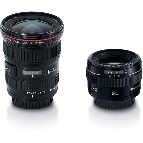 Canon 50mm F1.4 and 17-40mm F4/L Lenses Advanced 2-Lens Kit