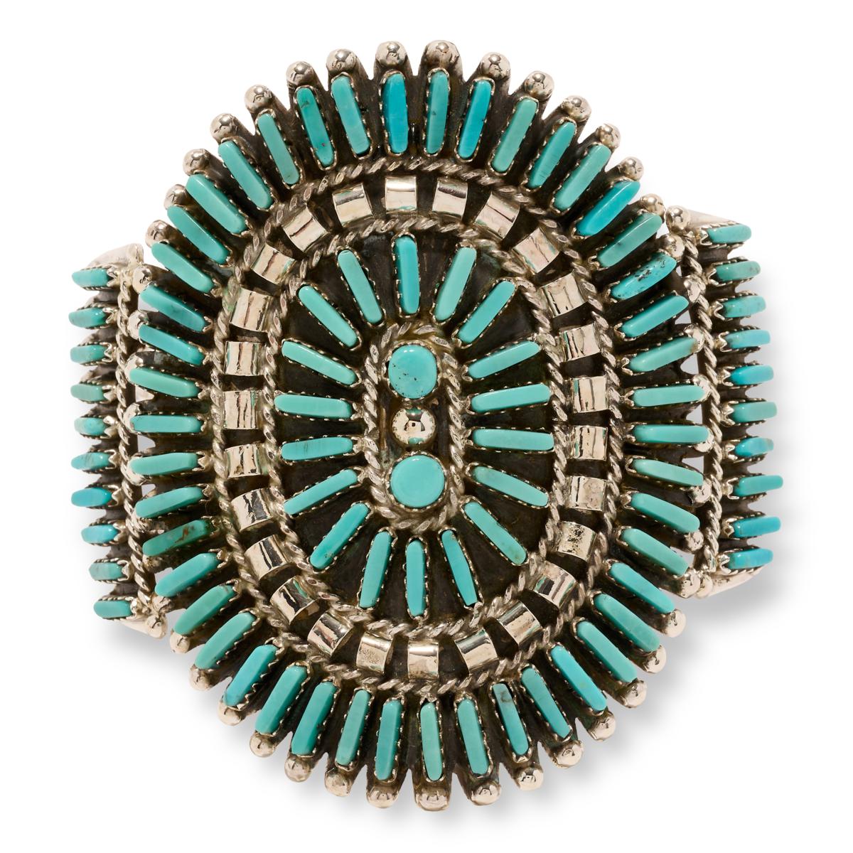 Chaco Canyon Campitos Turquoise Zuni Needle Cuff Bracelet