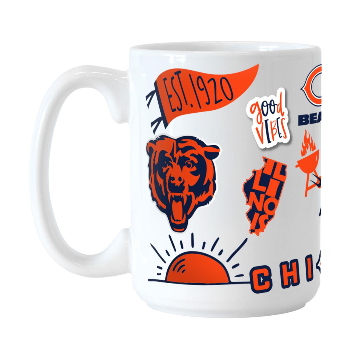 Chicago Bears 14oz. Black Matte Mug