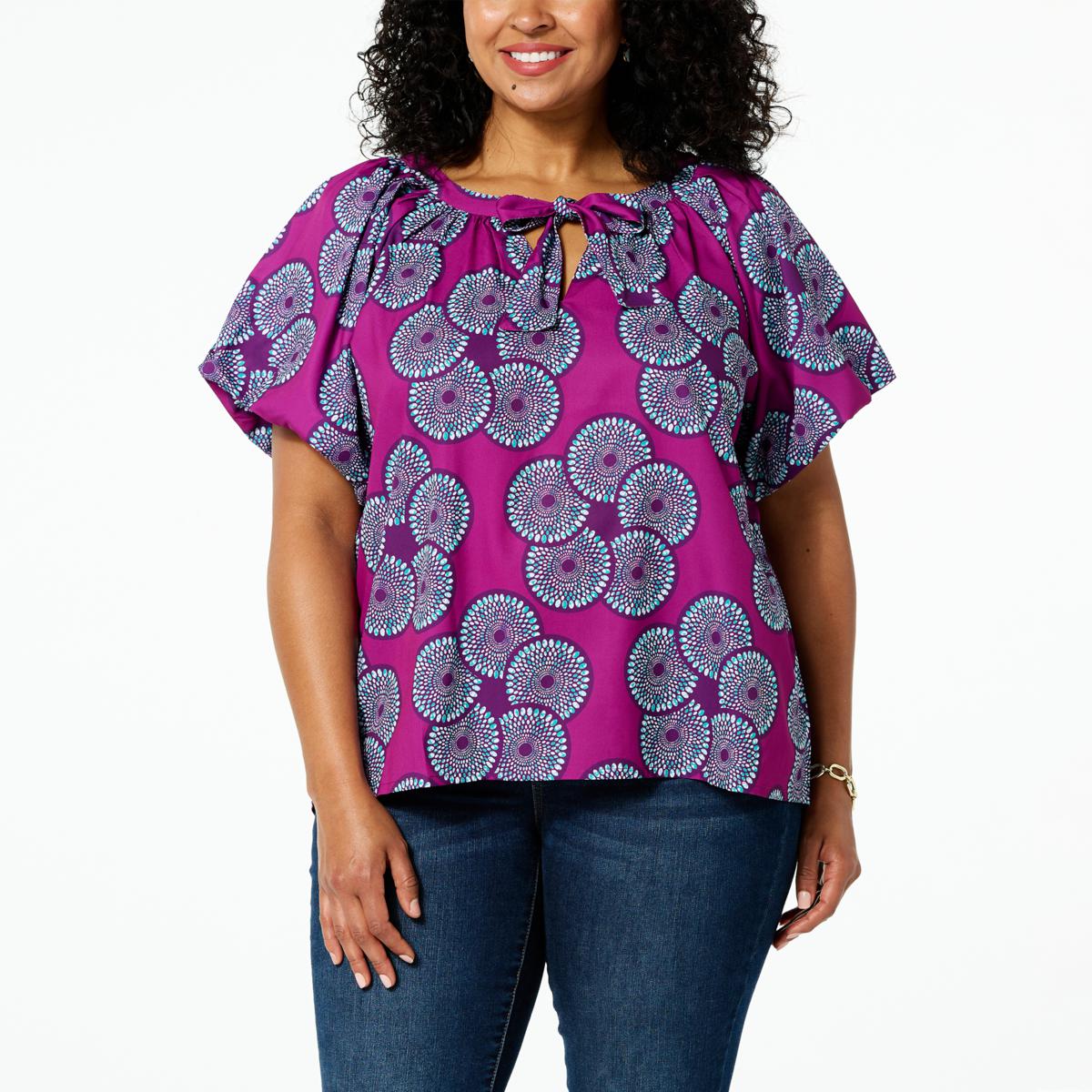 ChicNiCity Muna Short-Sleeve A-Line Top - 20318841 | HSN