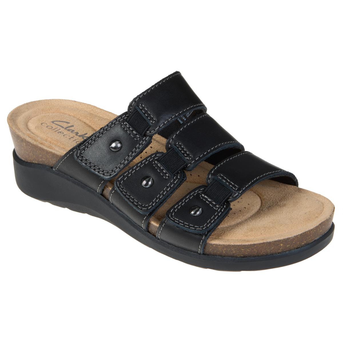 Clarks Collection Calenne Lily Heritage Casual Leather Wedge Sandal