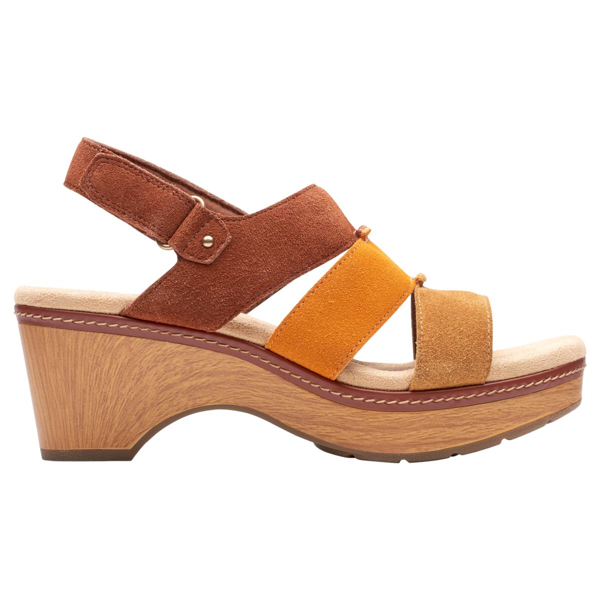 Clarks Collection Seannah Glow Suede Wedge Sandal 21655212 HSN