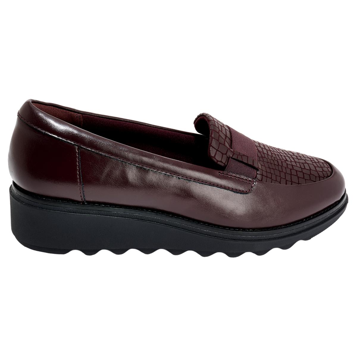 Clarks Collection Sharon Pace Leather Wedge Loafer | HSN