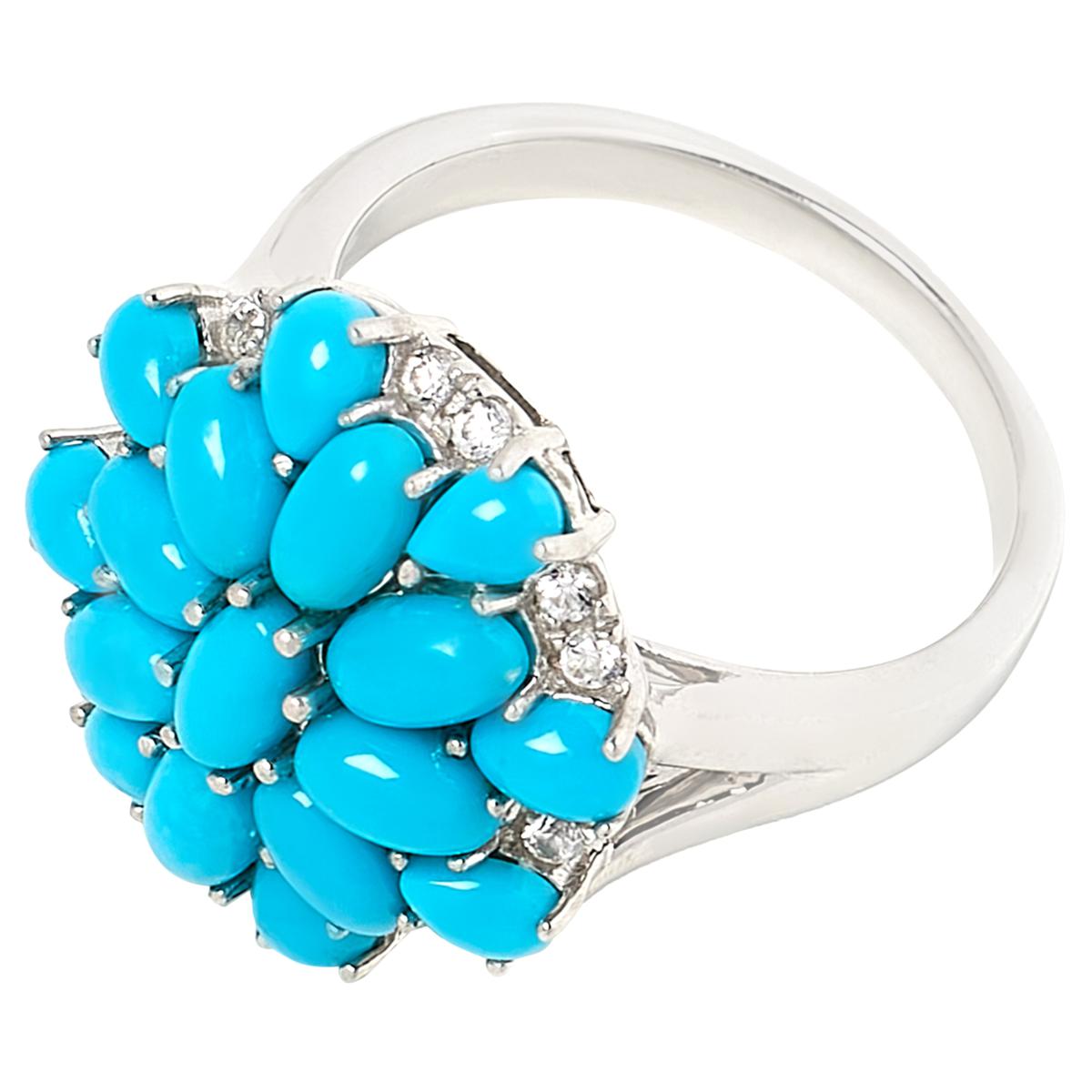 Colleen Lopez Gemstone and White Zircon Floral Ring