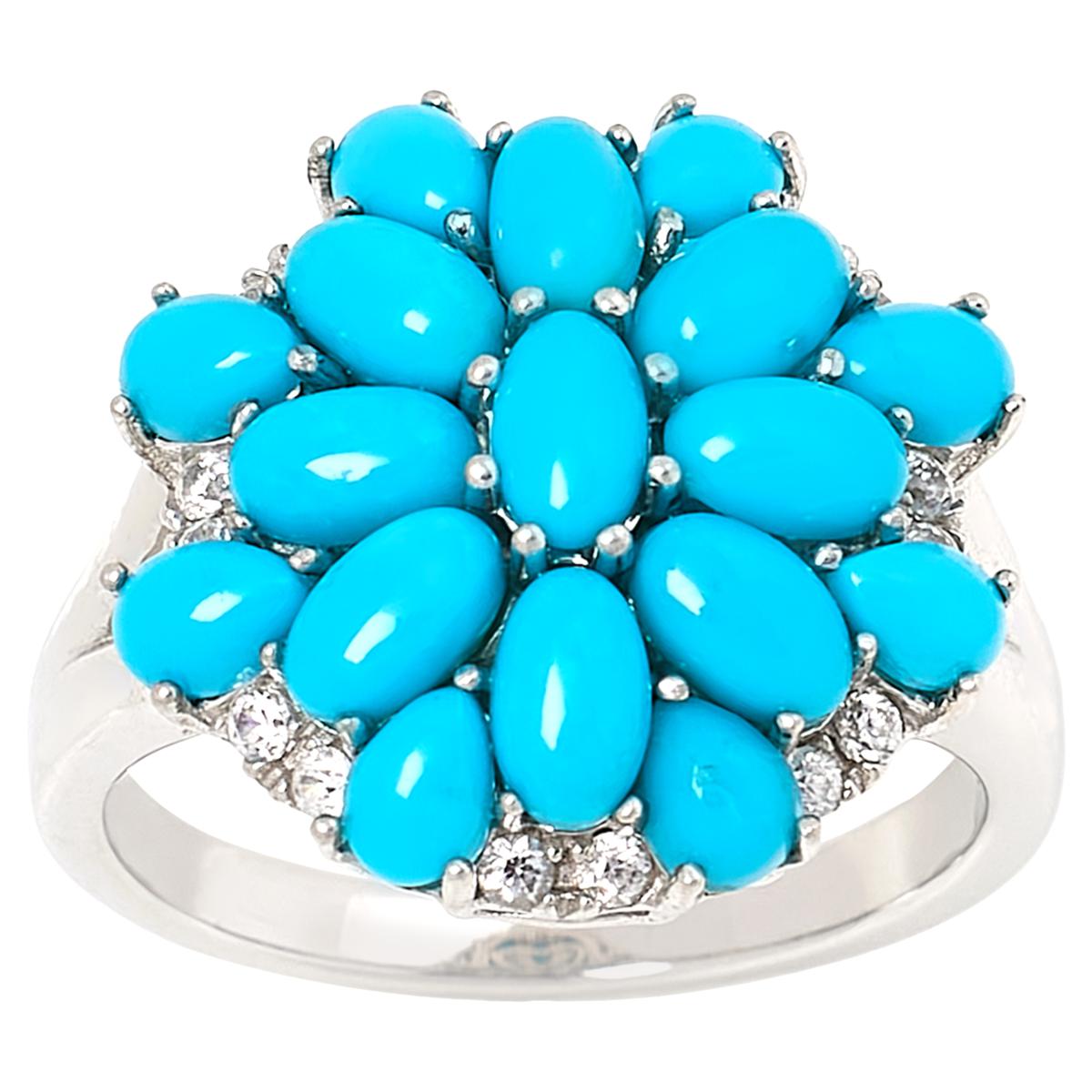 HSN Colleen Lopez Ring Blue Topaz Turquoise Moonstone Gemstone Silver outlets .925 Sz 9