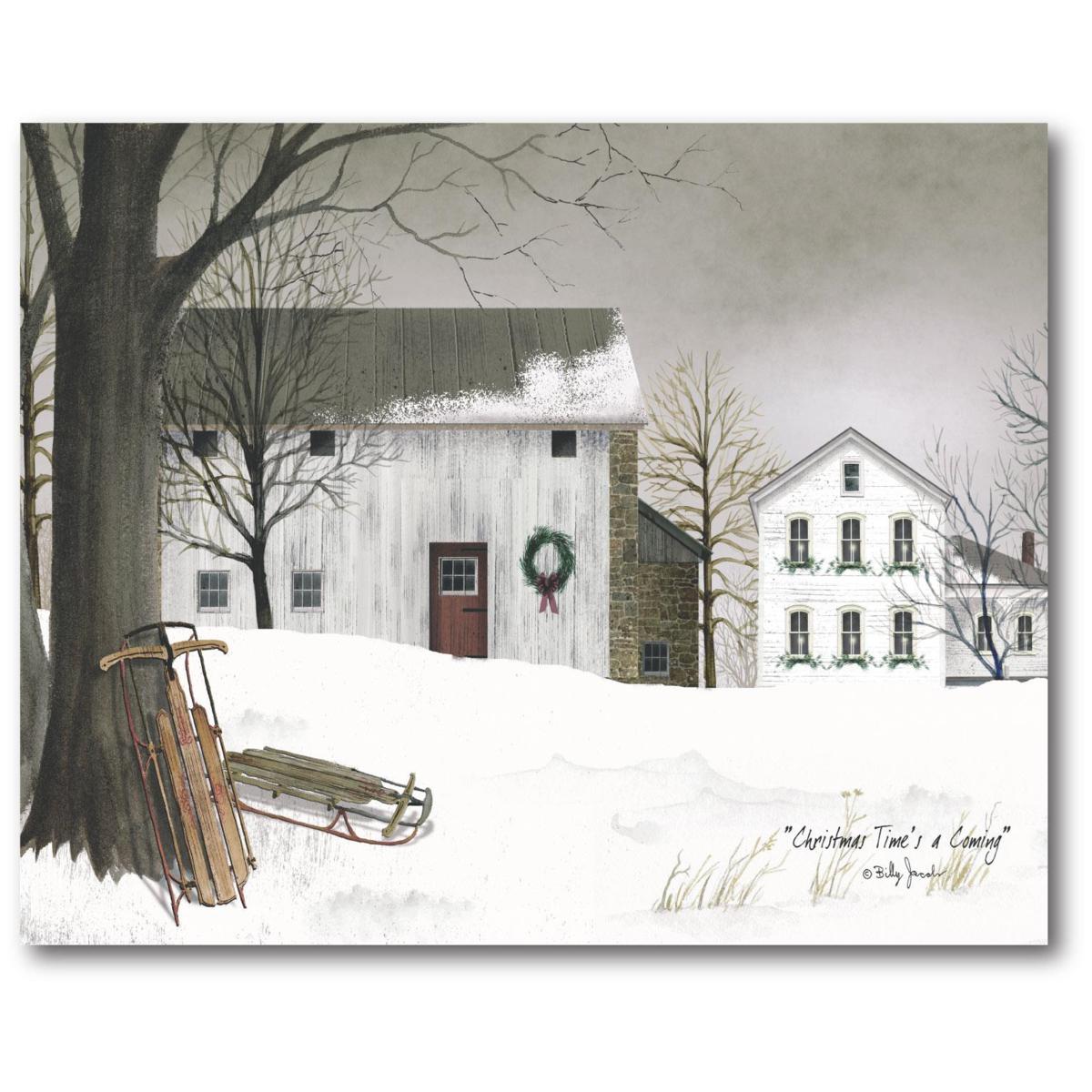 Courtside Market Go Sledding 16x20 Canvas Wall Art