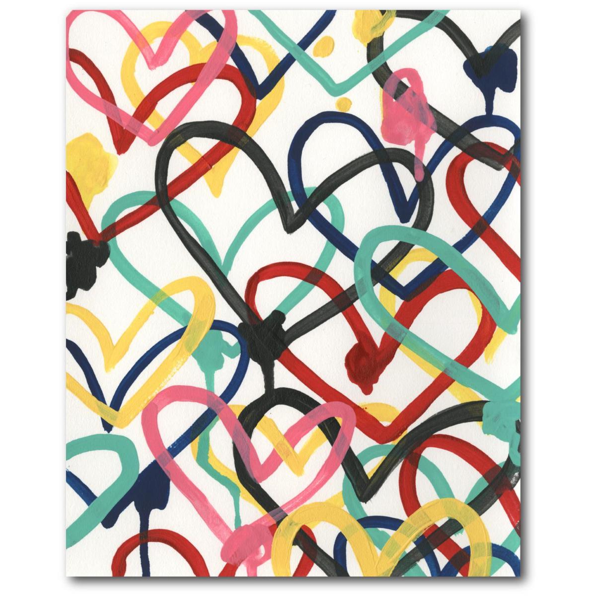 Courtside Market Heart Scribbles I 16x20 Canvas Wall Art