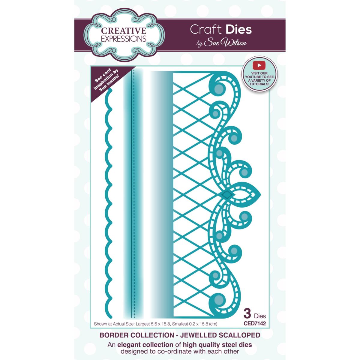 Creative Expressions Sue Wilson Jeweled Scalloped Border Craft Die ...