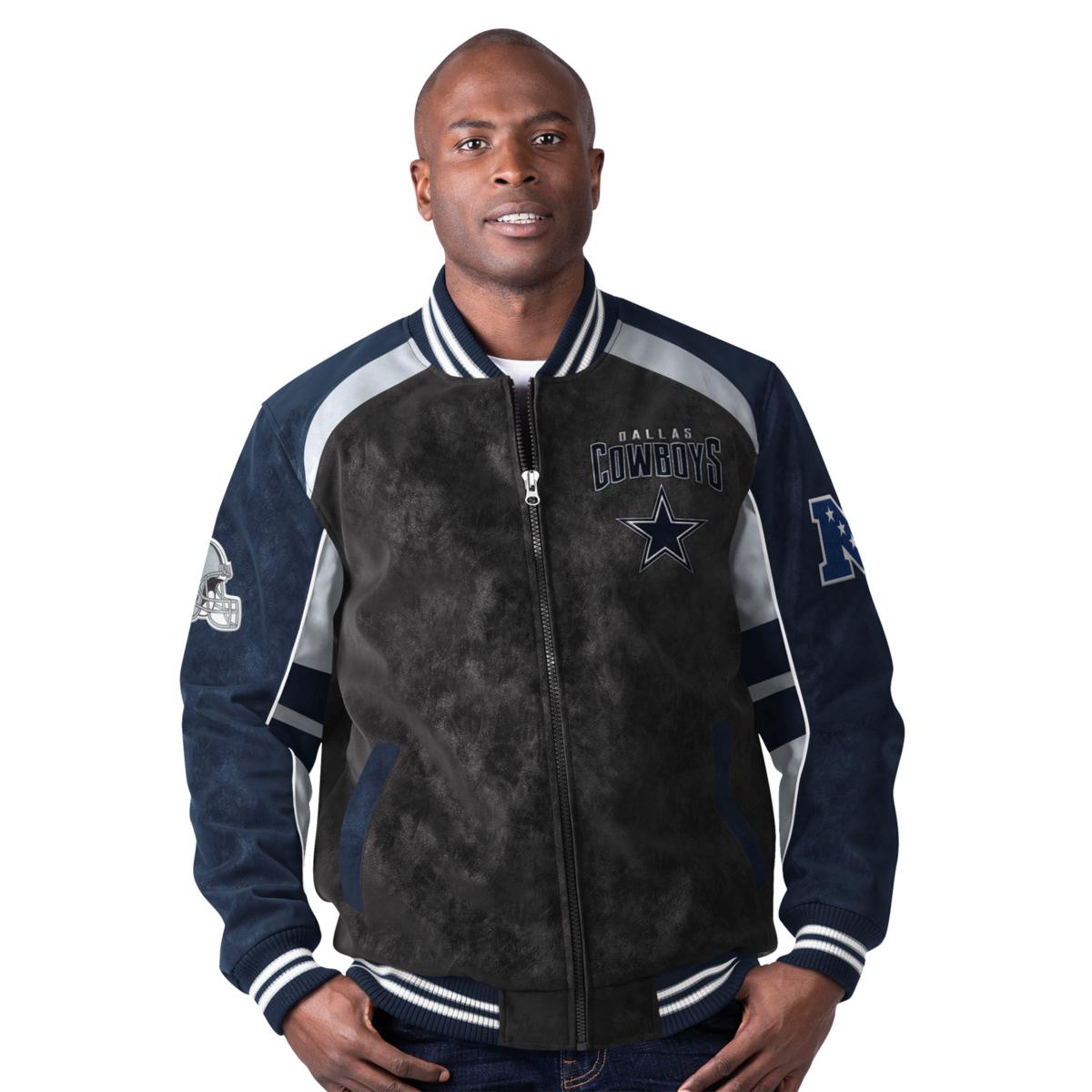 As Is Officially Licensed NFL Men's Faux Leather Varsity Jacket Dallas Cowboys / L