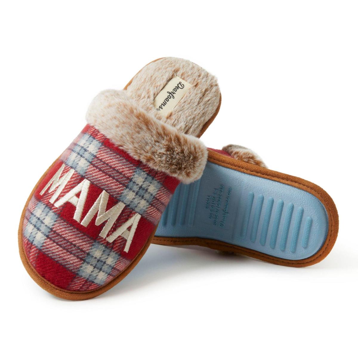 Buffalo plaid store mama bear slippers