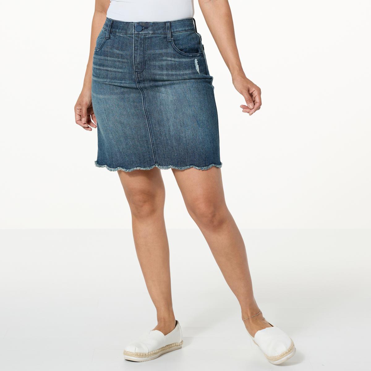 Jean mini skirt outlet qvc