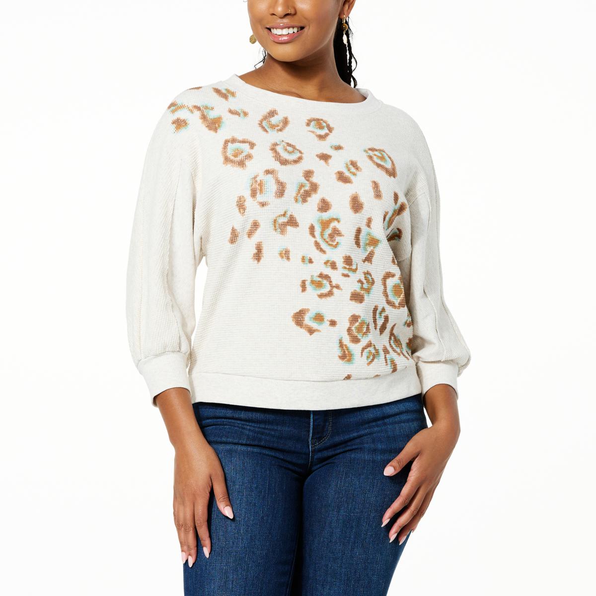 Democracy Dolman Sleeve Textured Knit Top 20908302 HSN