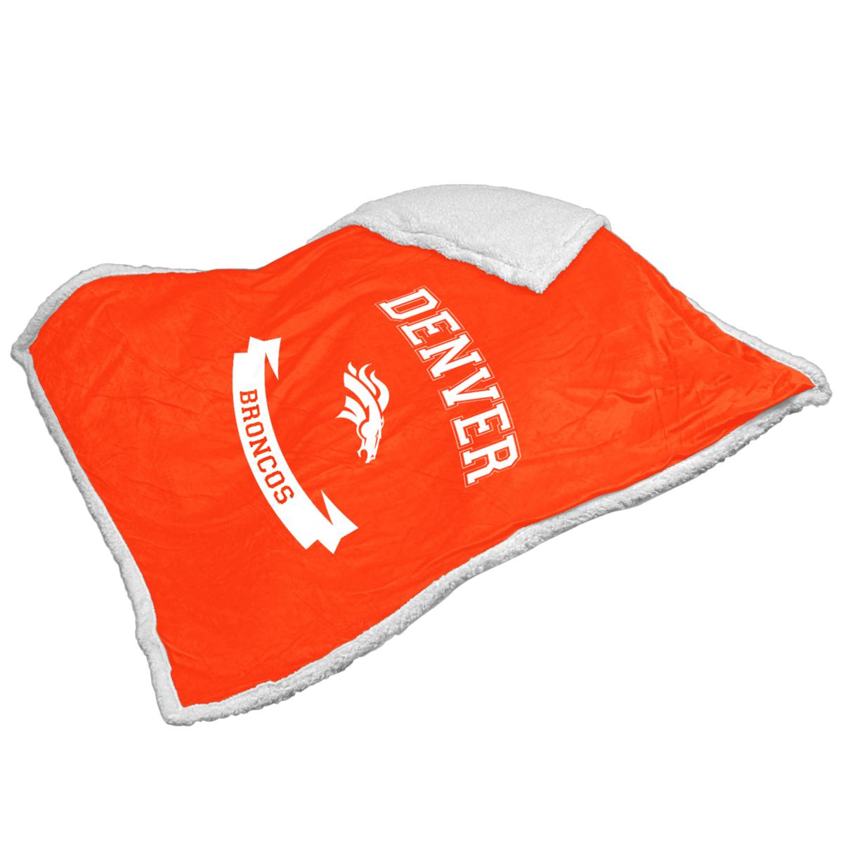 Denver Broncos Mink Sherpa Throw Blanket