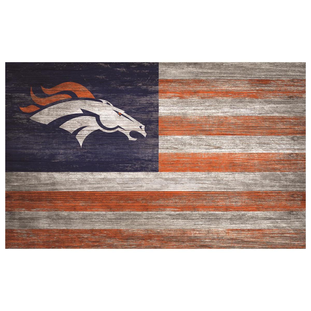 NFL DENVER BRONCOS TEAM FLAG AND COFFEE MUG 3 PIECE SET