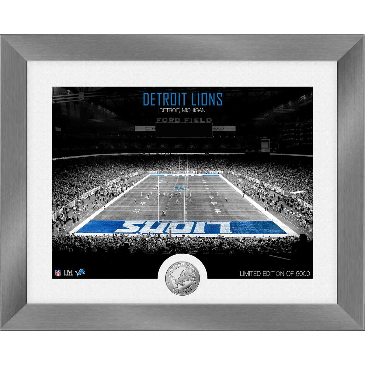 Detroit Lions Art Deco Stadium Silver Coin Photo Mint