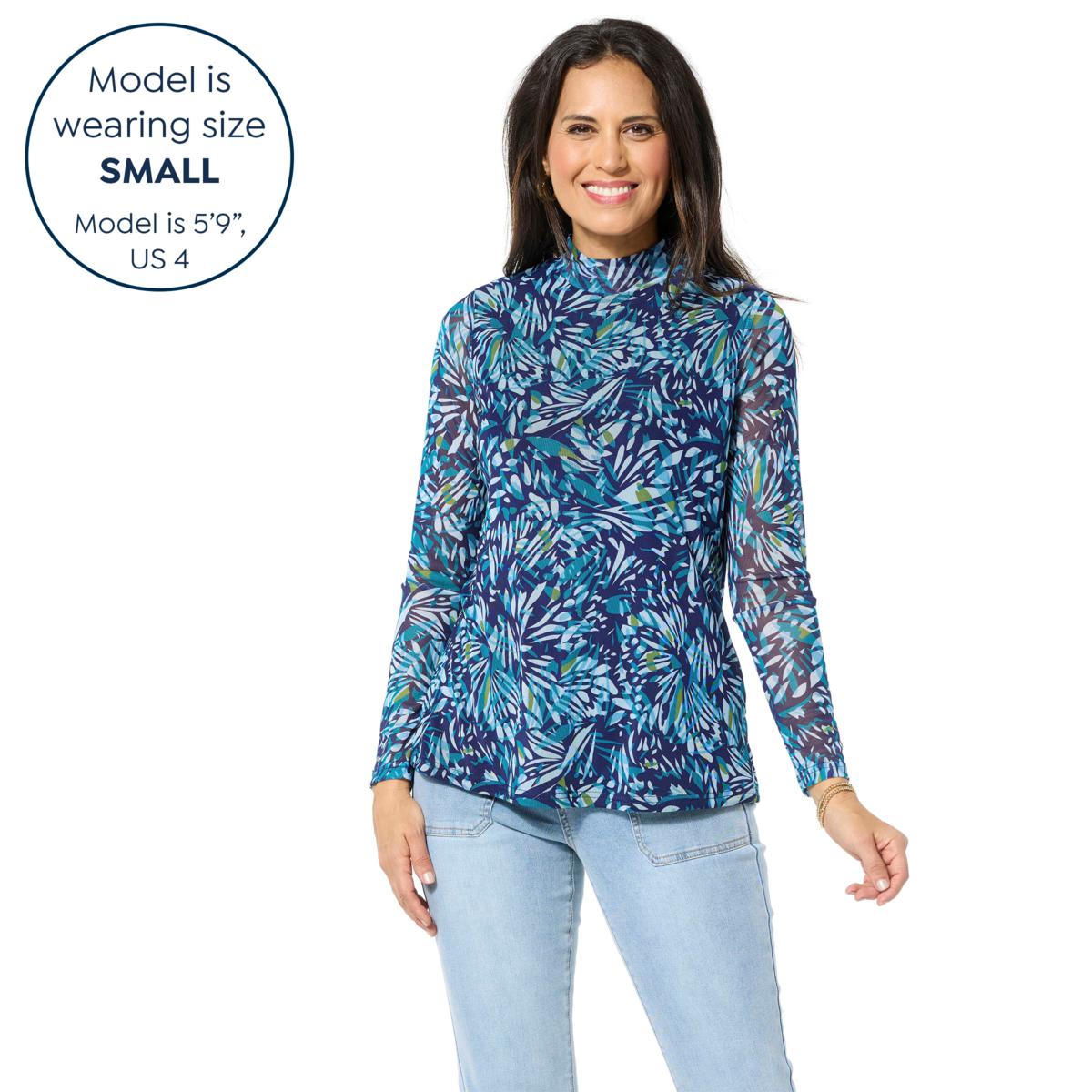 DG2 by Diane Gilman 2-pack Print/Solid Mesh Top - 23386344 | HSN