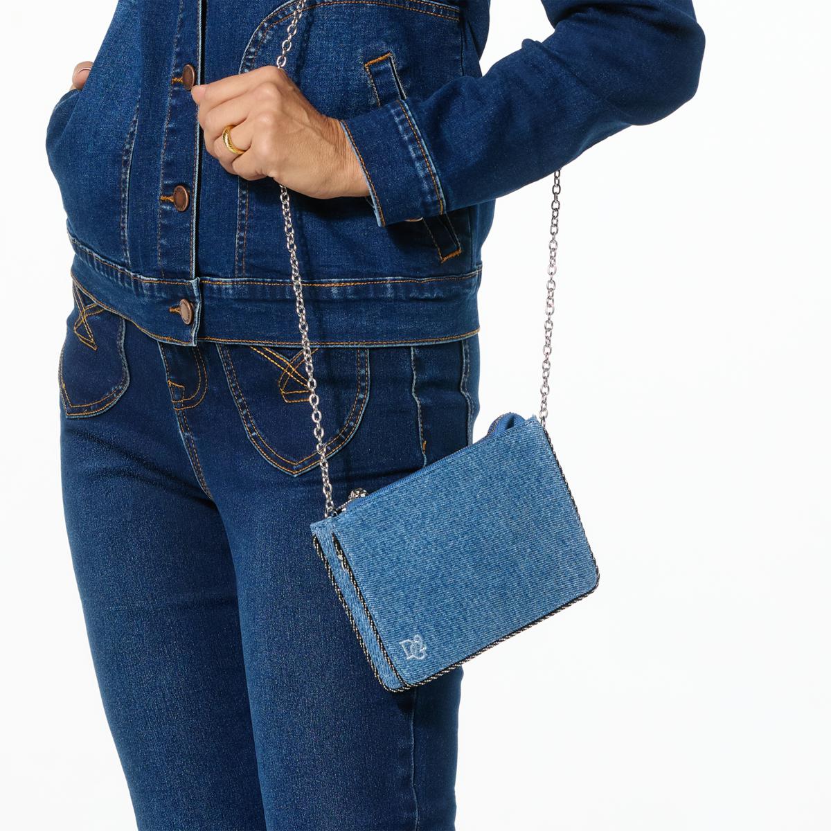 DG2 by Diane Gilman 30th Anniversary Denim Clutch w/Detachable