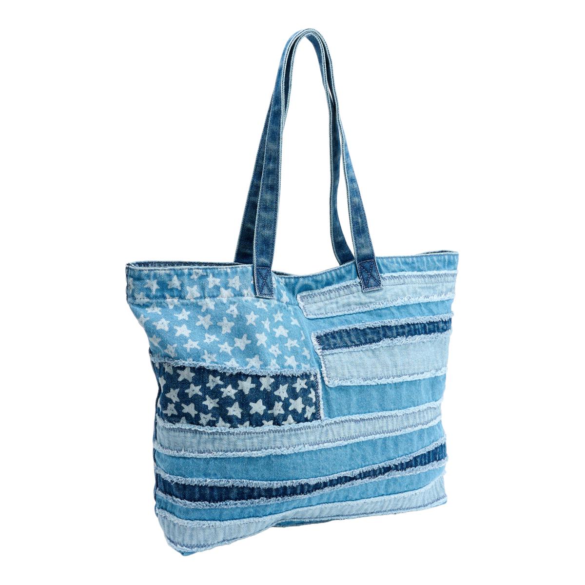 DG2 by Diane Gilman Americana Flag Denim Tote Bag | HSN