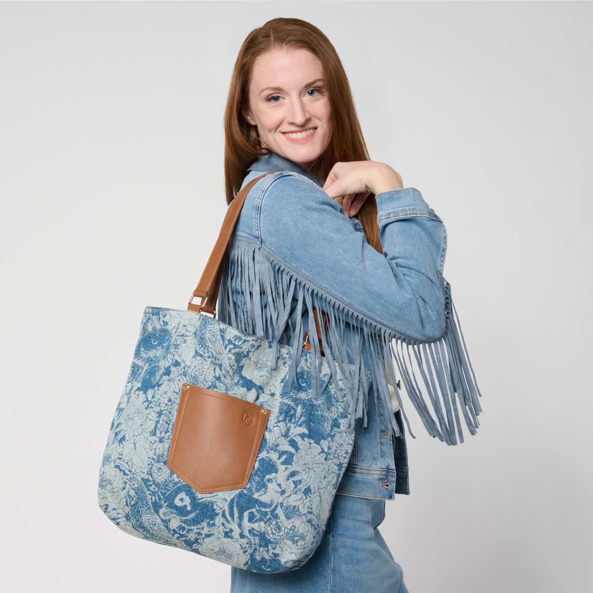 DG2 by Diane Gilman Animal-Printed Denim Tote | HSN