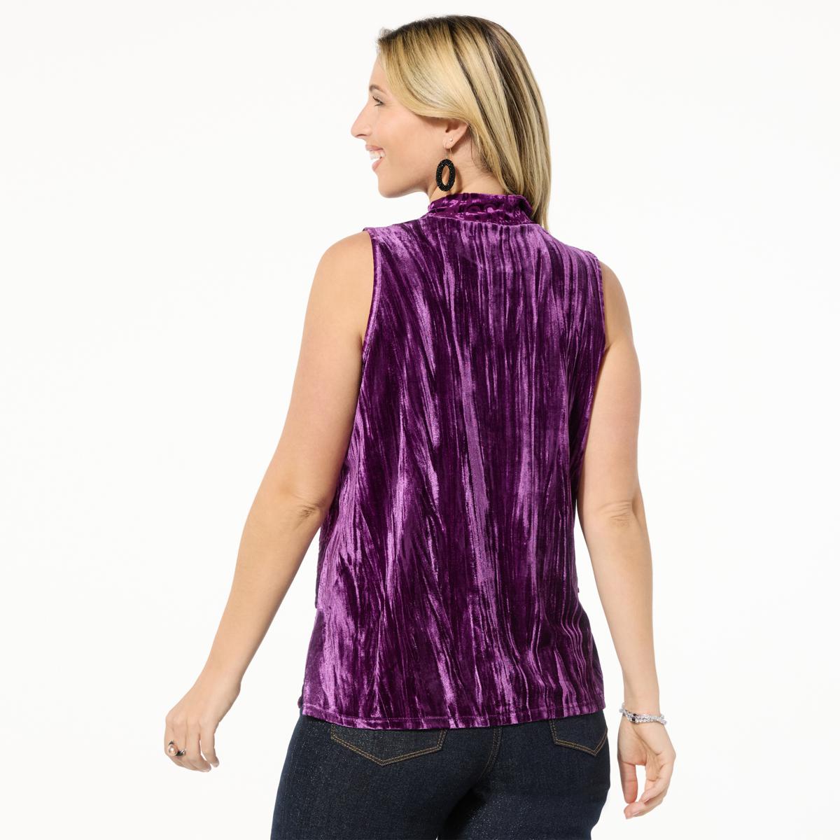 DG2 by Diane Gilman Burnout Velvet Mock Neck Easy Tank | HSN