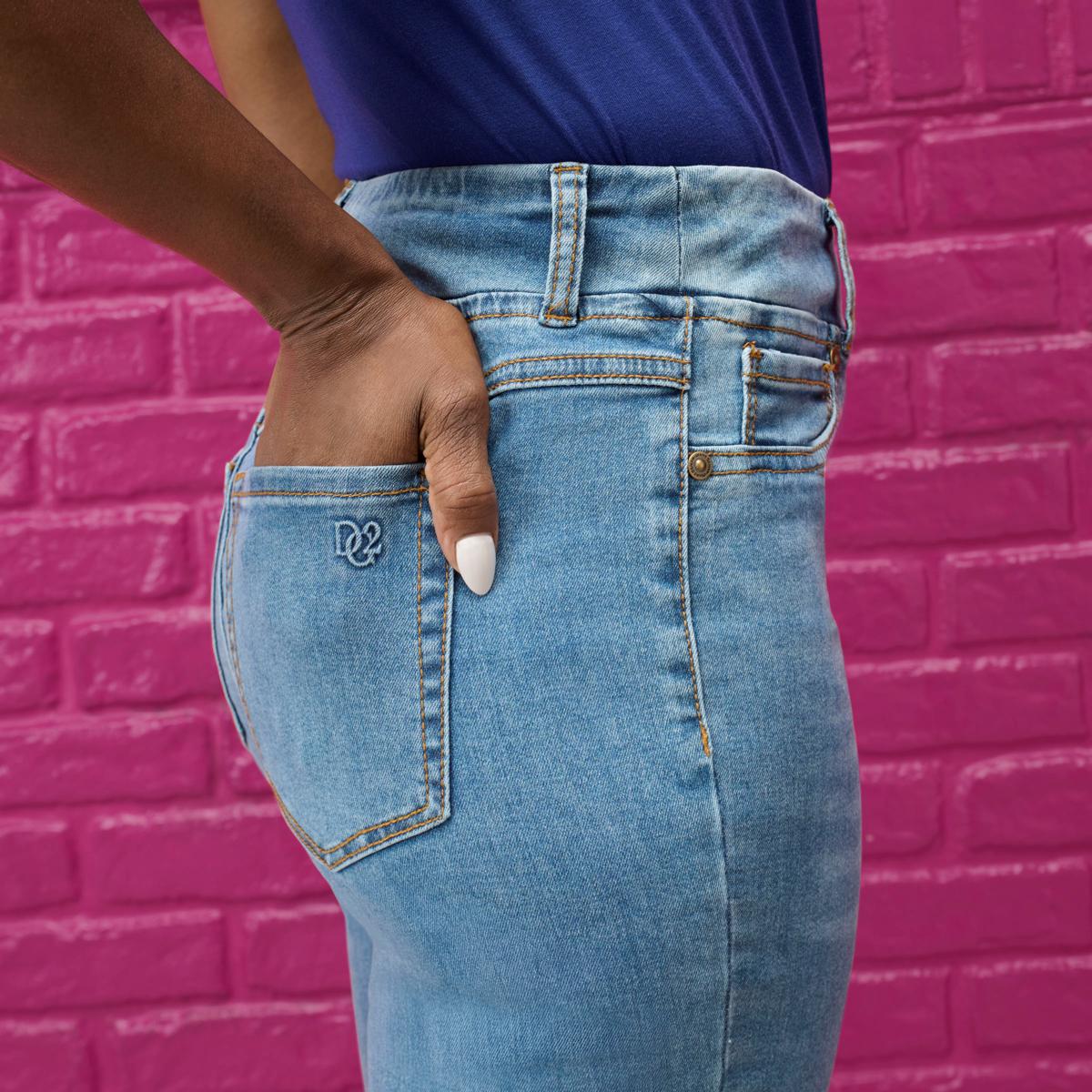 DG2 by Diane Gilman Coolmax® Shaper Stretch Denim Straight Leg