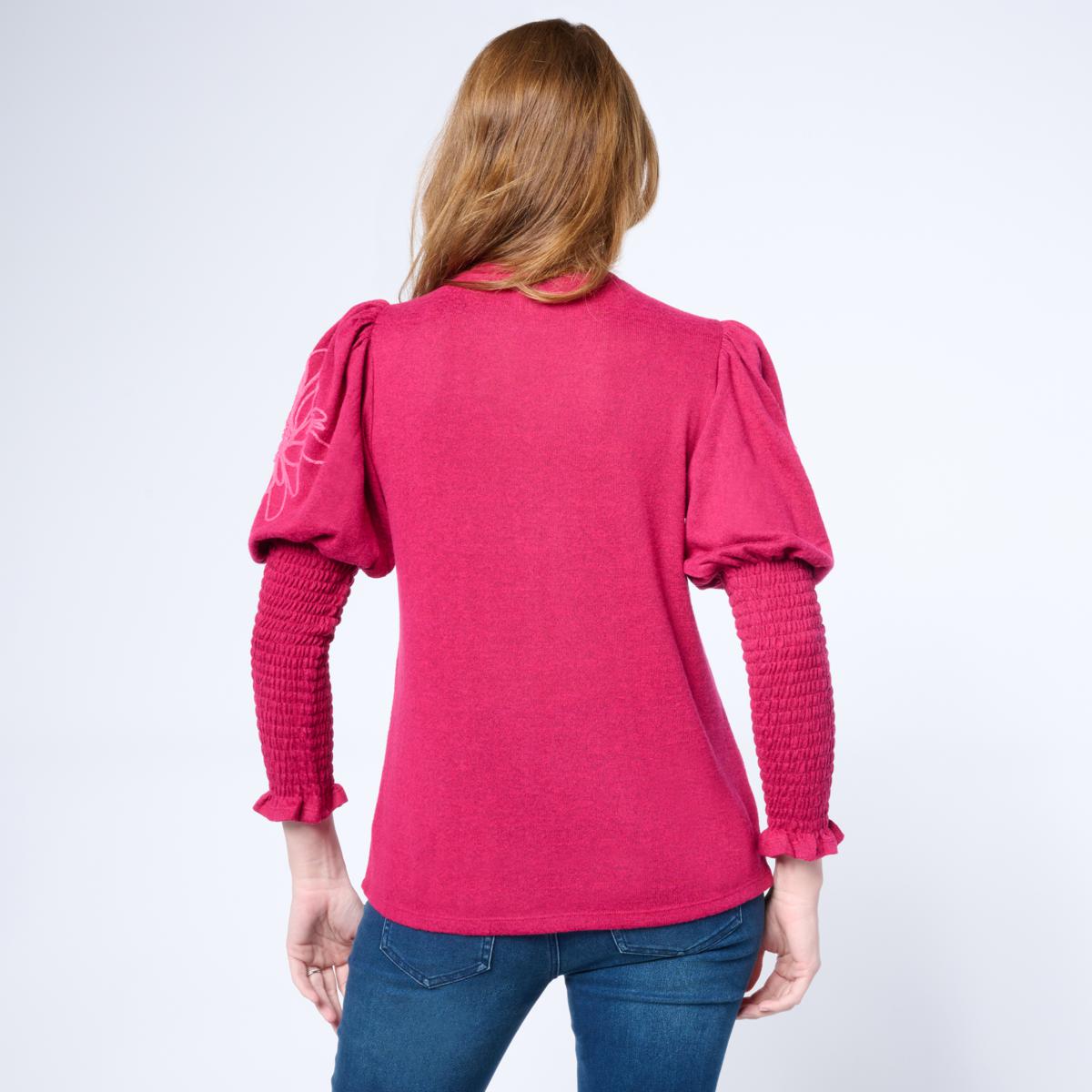 DG2 by Diane Gilman Embroidered Juliette-Sleeve Sweater | HSN