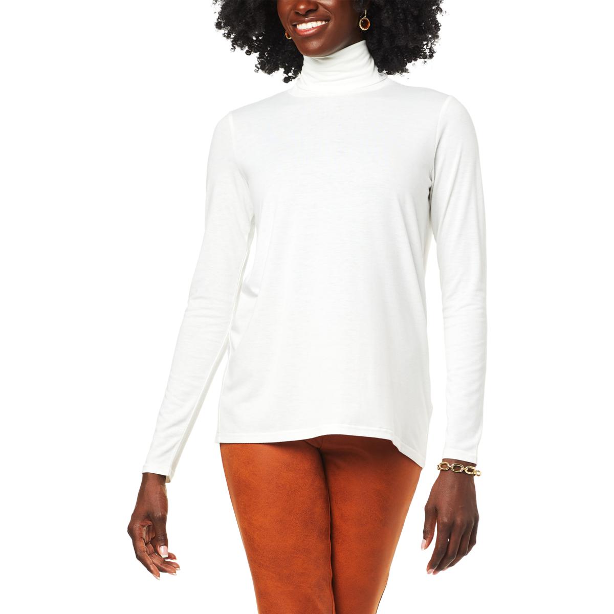 DG2 by Diane Gilman Everyday Jersey Knit Long-Sleeve Turtleneck Top