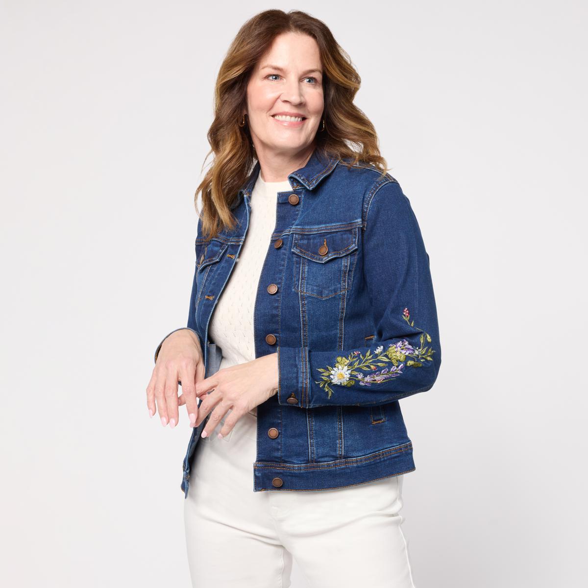 DG2 by Diane Gilman New Classic Stretch Denim Emerald Isle Jacket