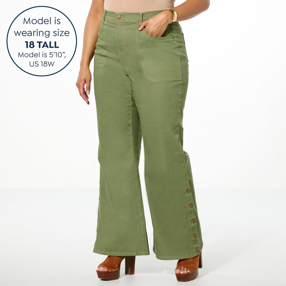 DG2 by Diane Gilman New Classic Stretch Denim Side Snap Wide DG2 by Diane Gilman New Classic Stretch Denim Side Snap Wide
