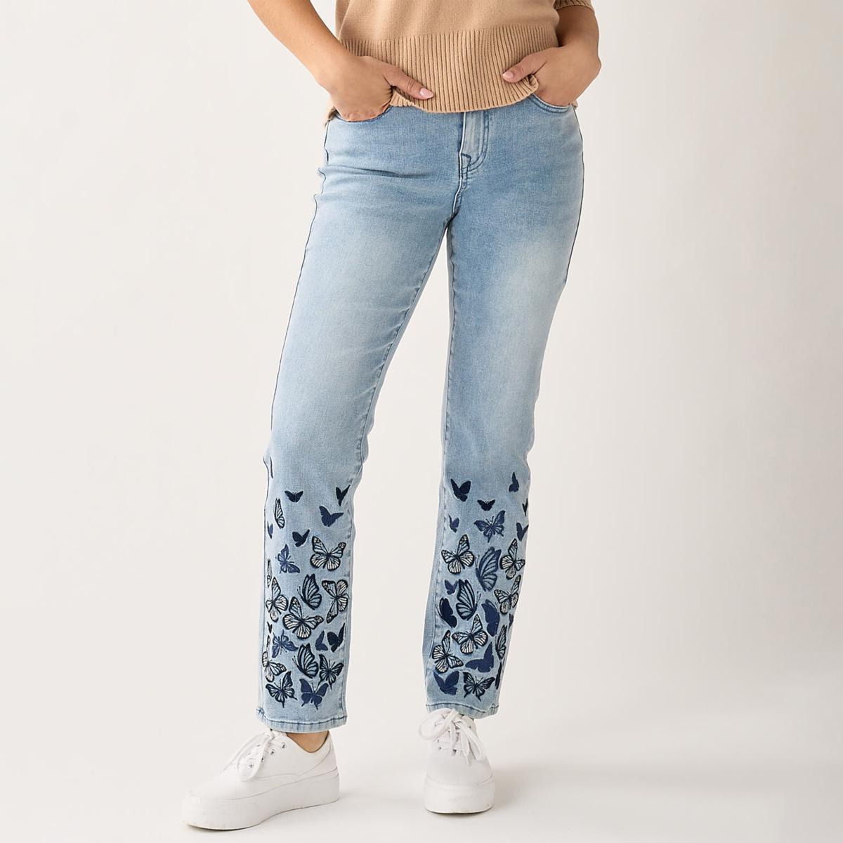 DG2 by Diane Gilman New Classic Stretch Embroidered Straight