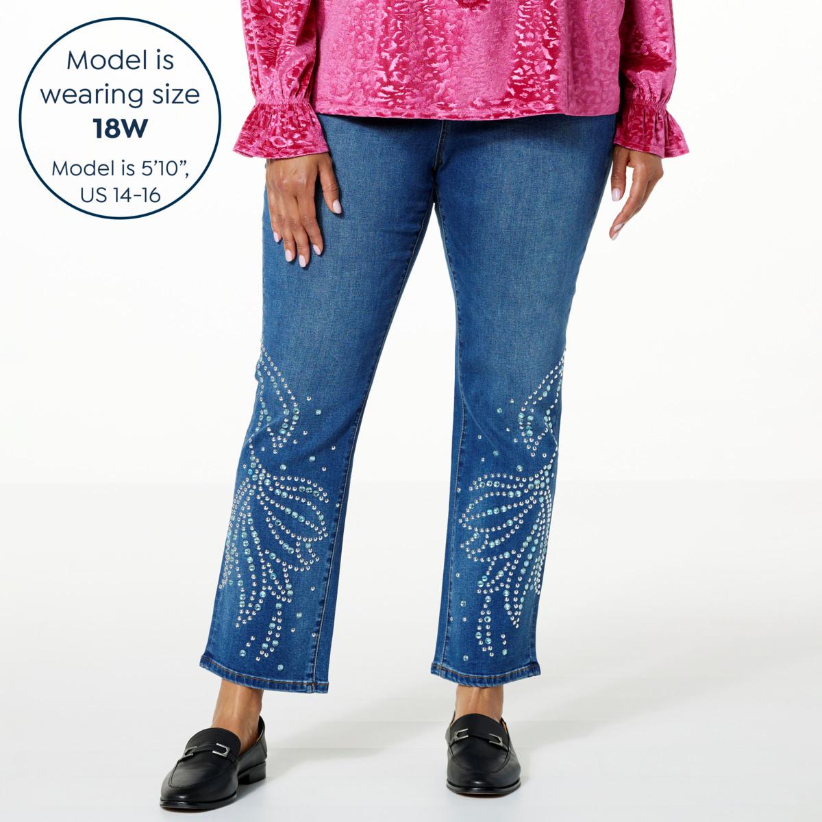 Diane gilman embroidered jeans hot sale hsn