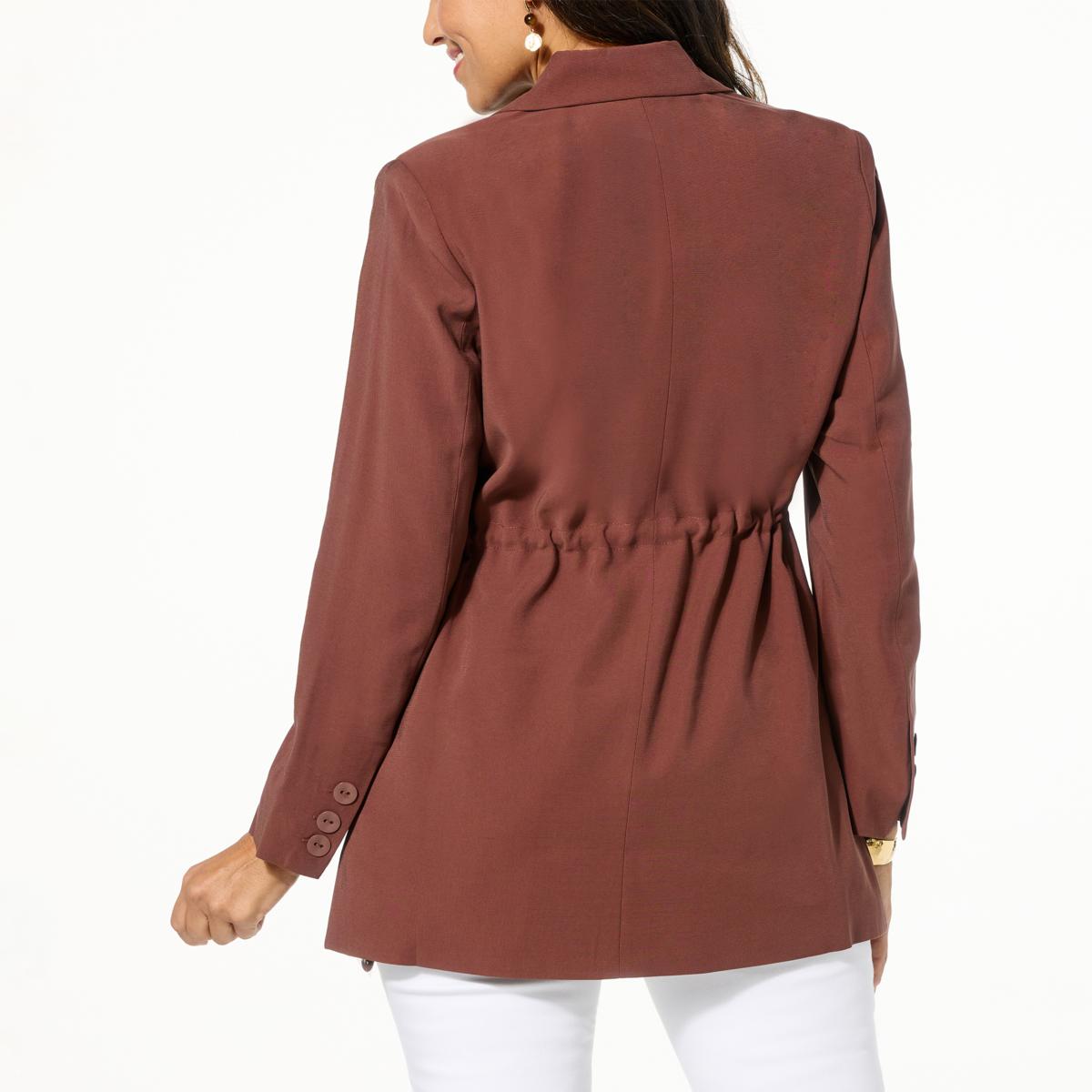 DG2 by Diane Gilman Soft Twill Cinched Waist Blazer | HSN