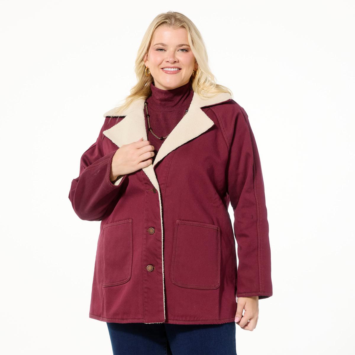 DG2 by Diane Gilman Vintage-Style Denim Sherpa Coat | HSN