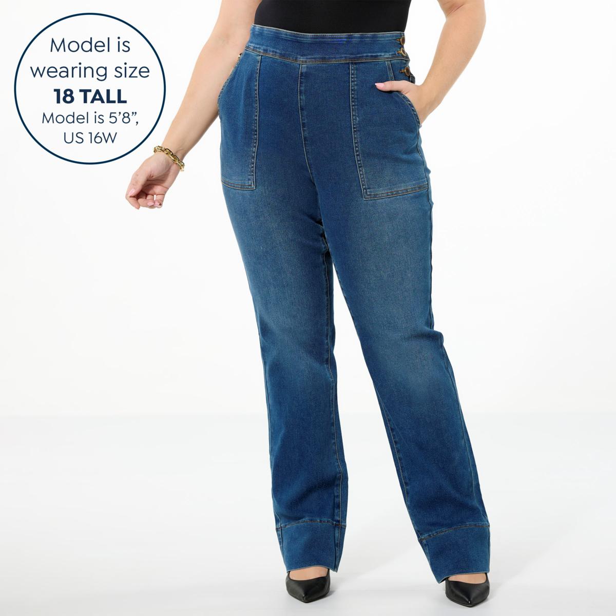 DG2 by Diane Gilman Virtual Stretch Denim Straight-Leg Pull