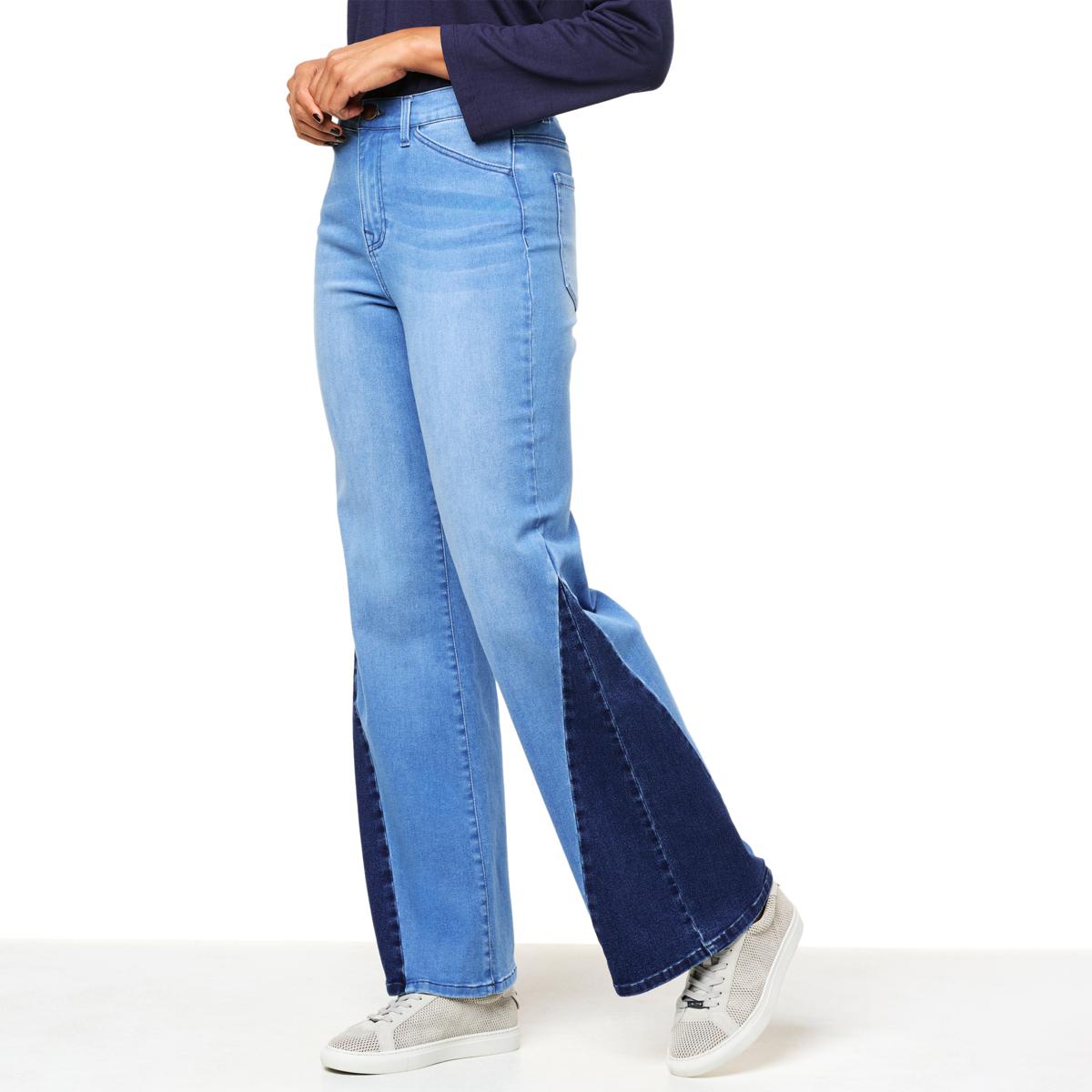 DG2, Virtual Stretch Contrast Wide Leg Jean