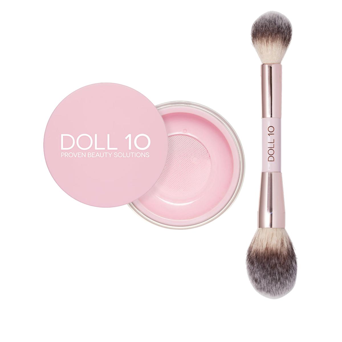Doll 10 Pink Power Brightening Powder & Brush 20738560 HSN