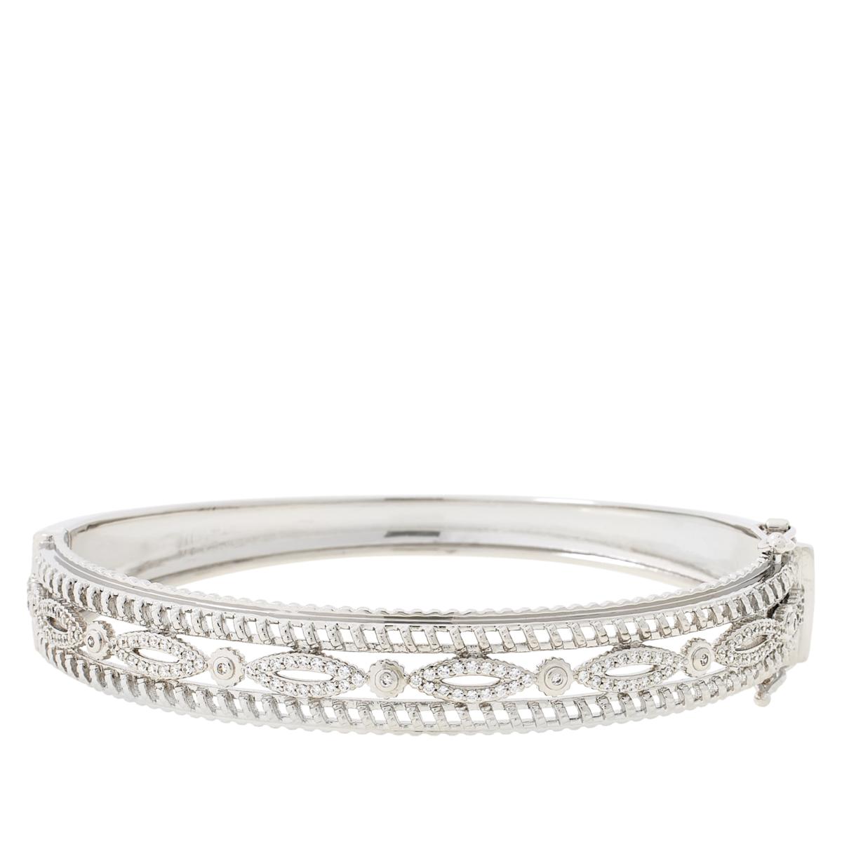 Doris Panos Sterling Silver Triple Vanity CZ Bangle Bracelet - 20821549 ...