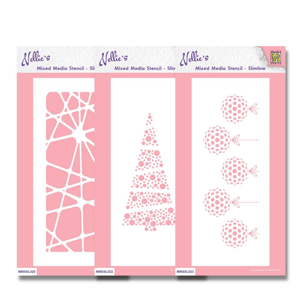 Ecstasy Crafts Slim Line Mixed Media Stencil Set
