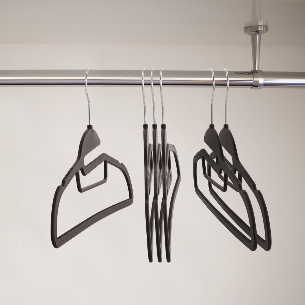 Elama Home 50 Piece Non Slip Hanger with U Slide in White and Black