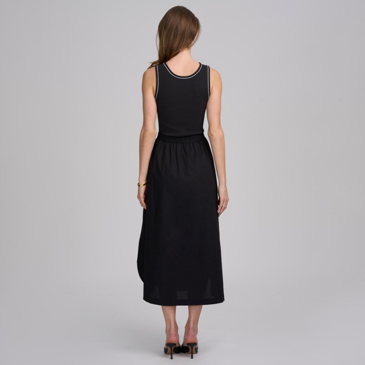 formal dress with lace sleeves Sleeveless Mixed Media Dress main image 1