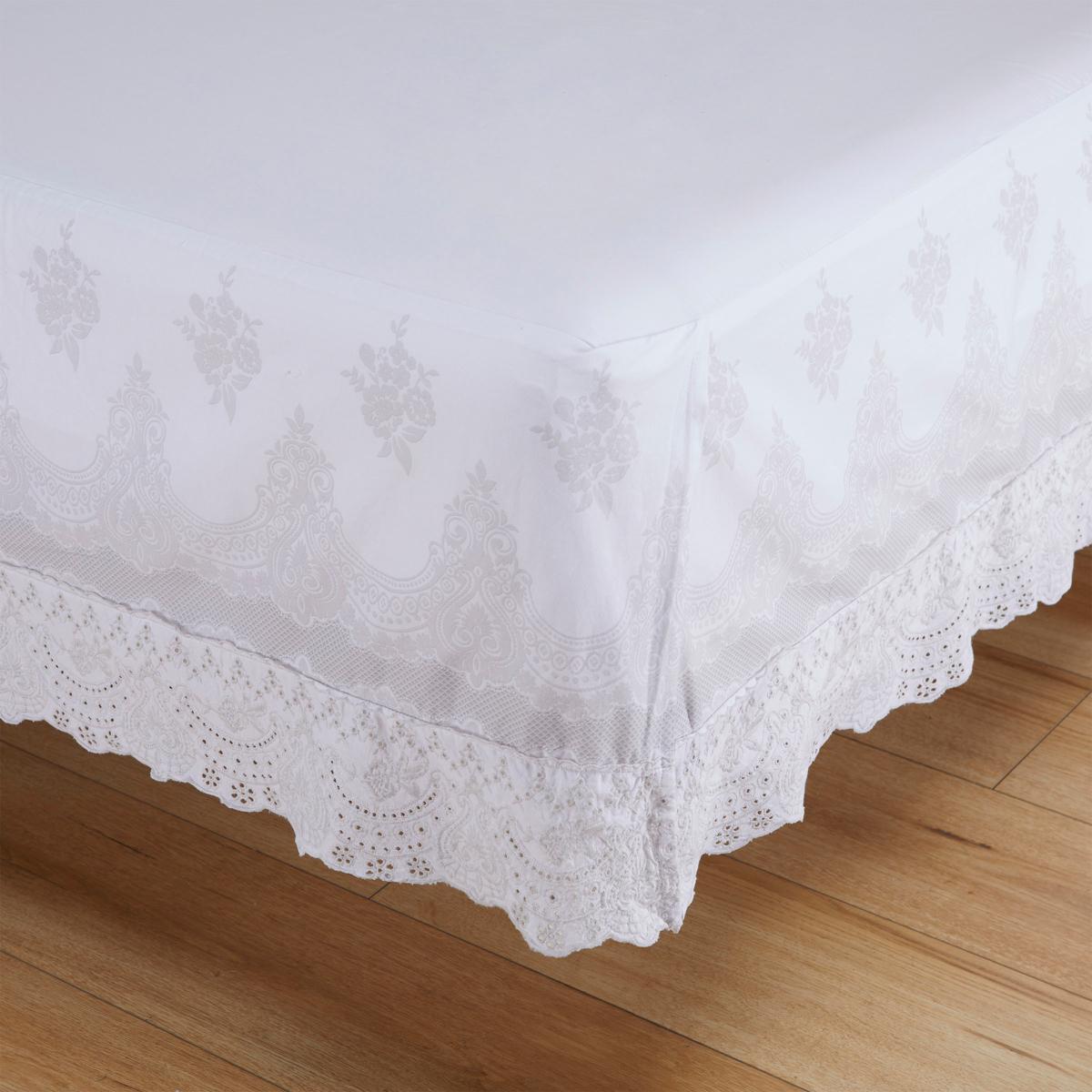 Emryn House Embroidered Lace Ruffle Bed Skirt - 21873776 | HSN