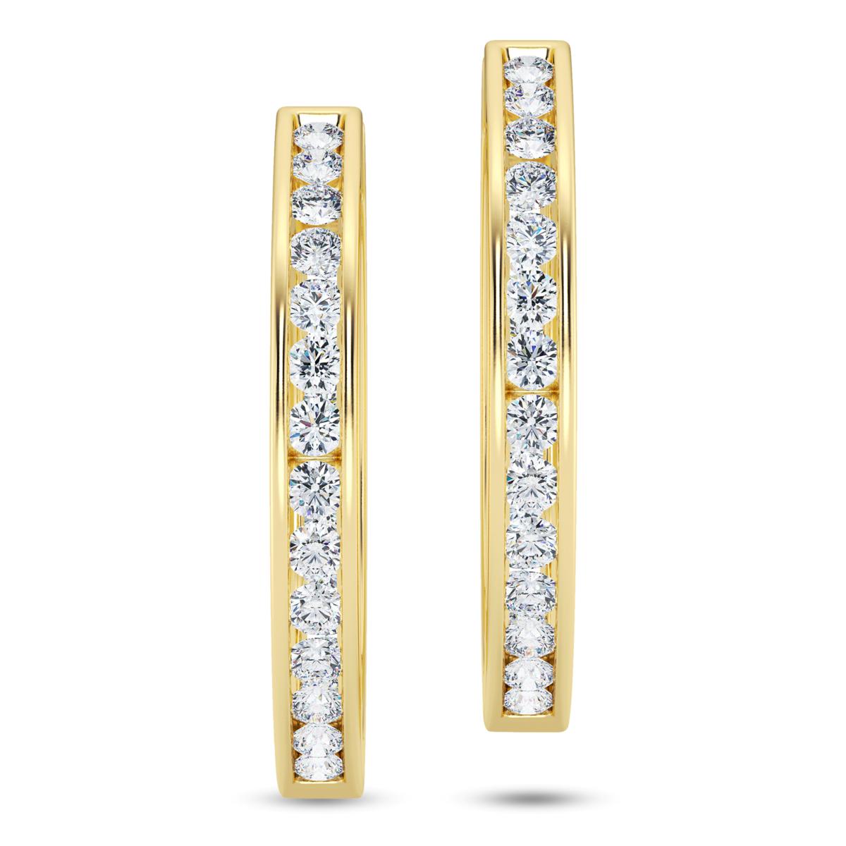 Éthique 2ctw Lab-Grown Diamond 14K Gold Channel Hoop Earrings ...