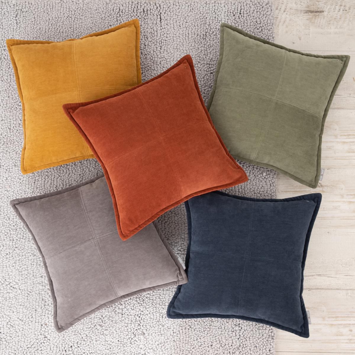 Yellow Grey Stitched Pillow Cases